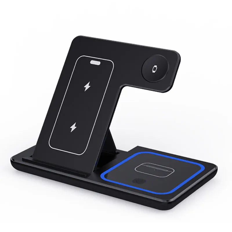 Fast Wireless Charger 30W LED Stand 3 in 1 Foldable Charging Station