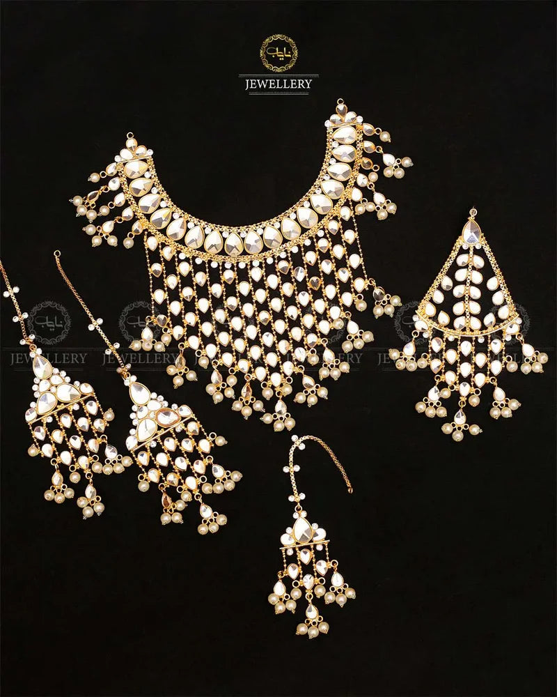 Shaheer Kundan Jhallar 5 pcs Bridal
