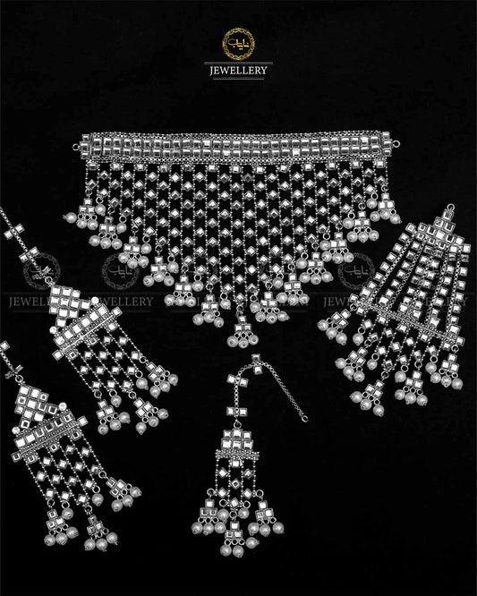 Cut kundan Jhalar Bridal Necklace