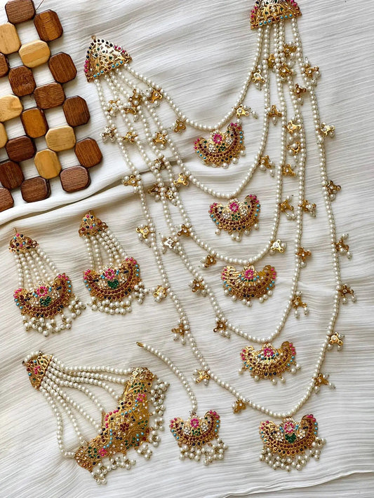 Light Weight Hyedrabadi 5lara Bridal Mala set NJ-1658